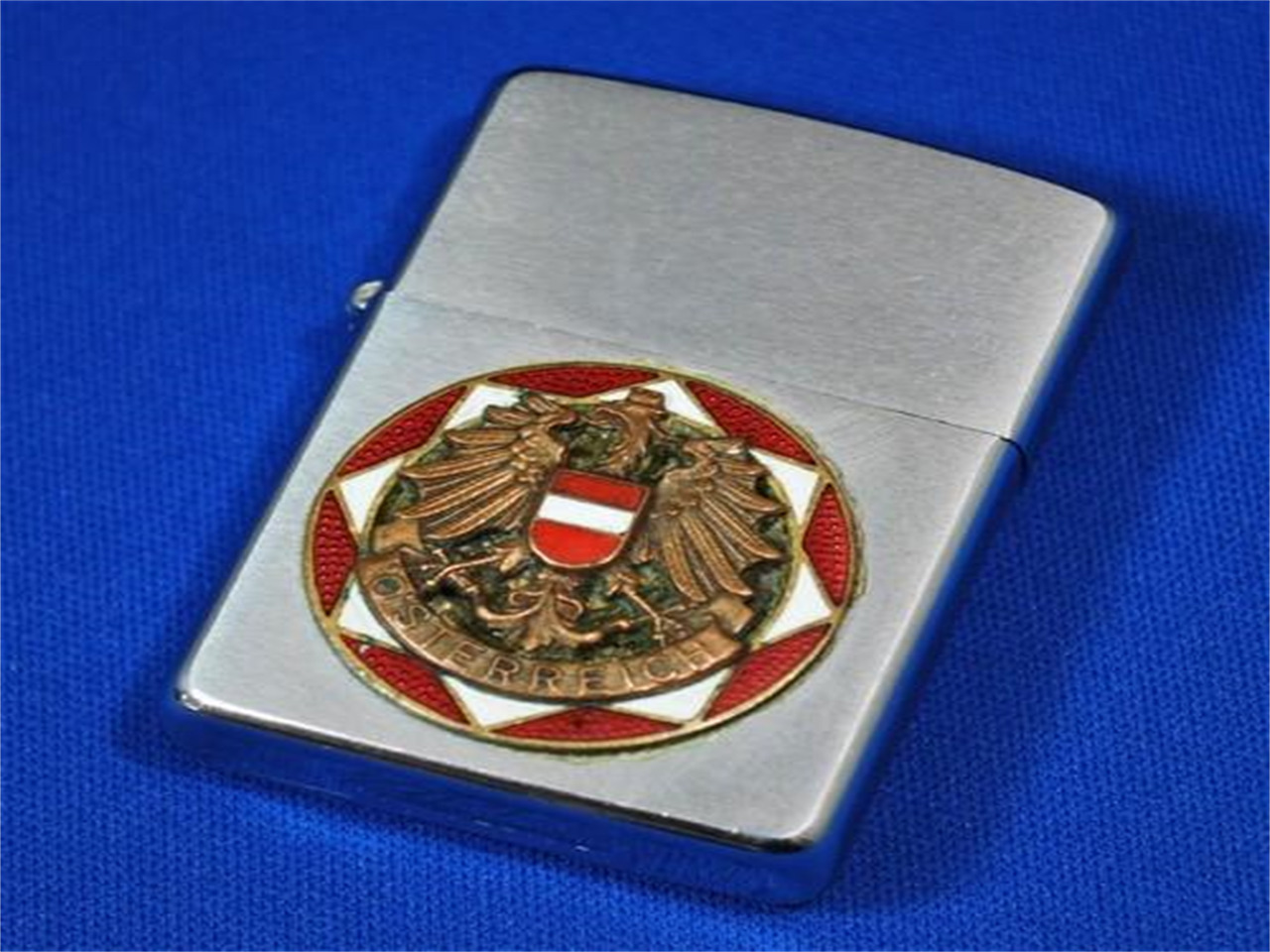 Japan Zippo Oil Lighter 1965 Austrian national emblem metal pasted