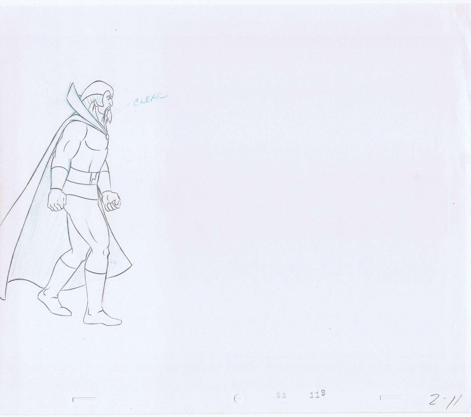 He-Man Zanthor 1983 Original Art w/COA Animation Production Pencils 62-118 z-11
