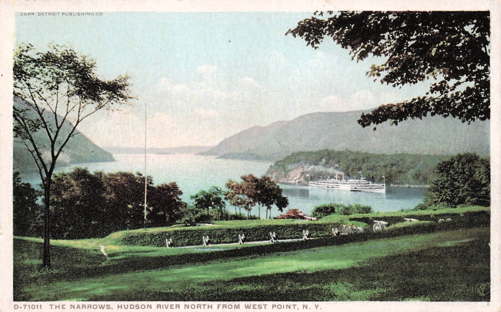 The Narrows Hudson River West Point NY New York Steamer Ship Vtg Postcard E3