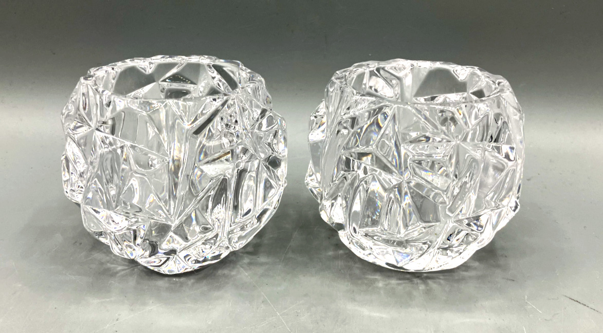 Pair of Tiffany & Company Crystal Votive Candle Holders