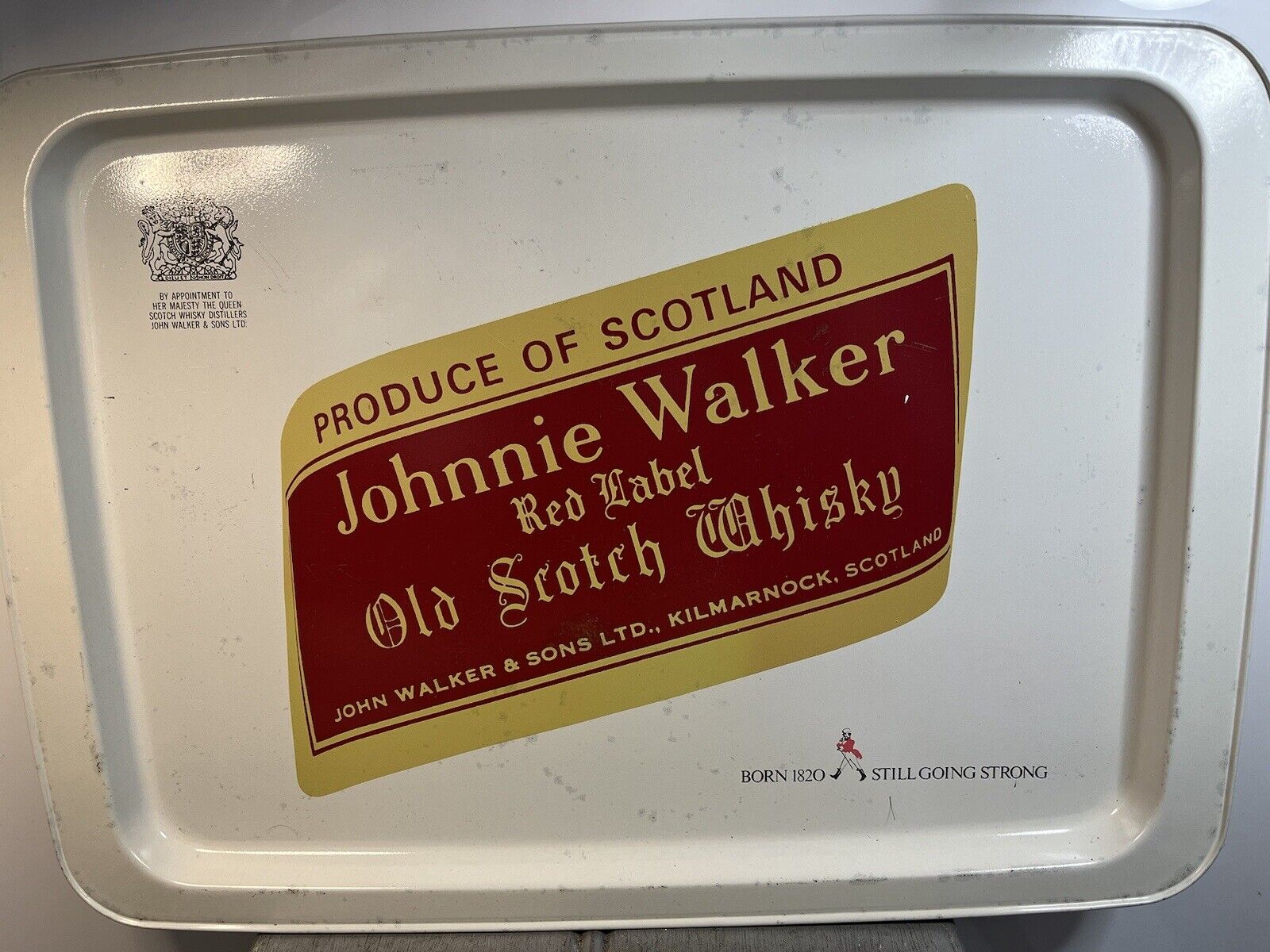 Johnny Waker Tray EMPTY Collectable Tin Container Display