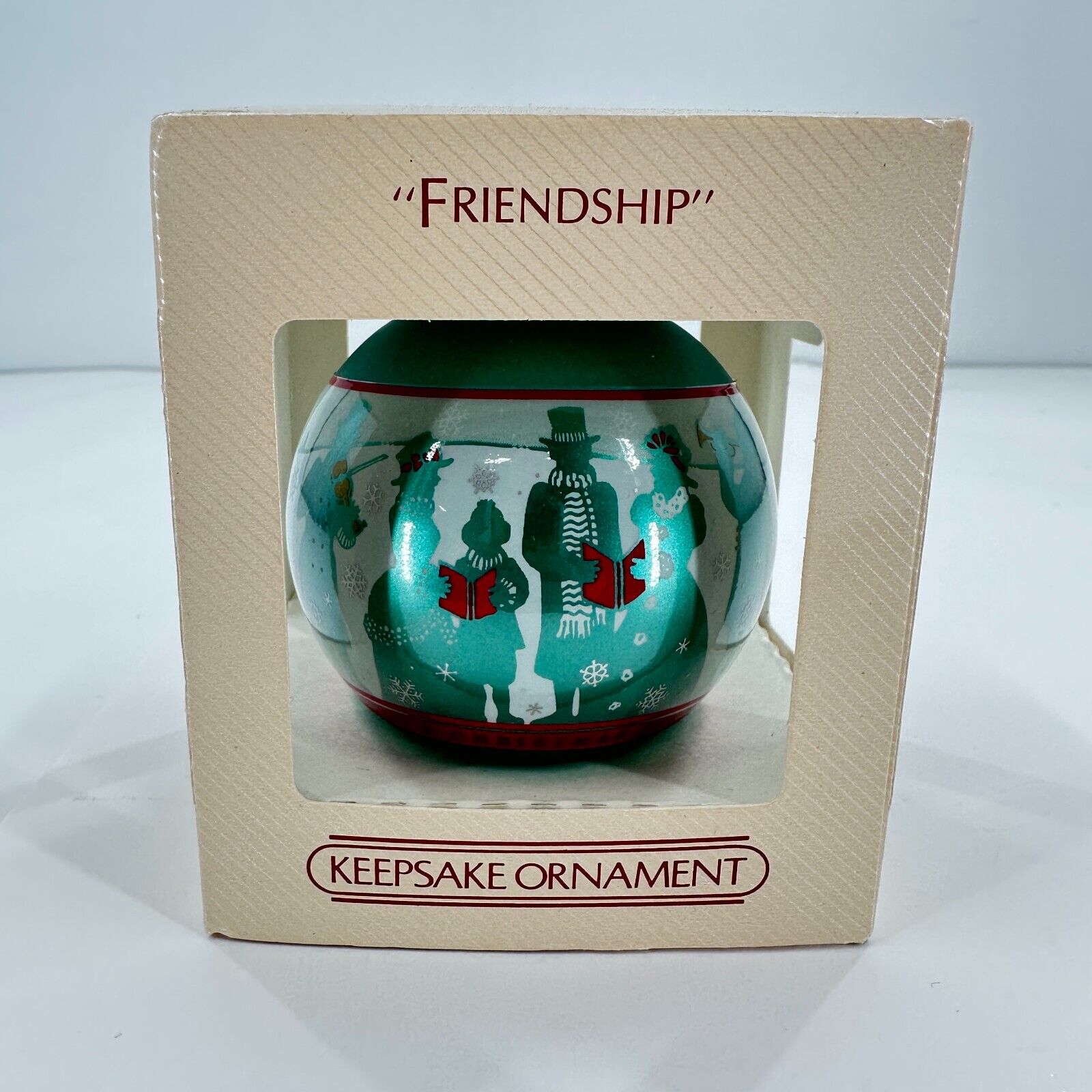 Hallmark Keepsake Ornament Vintage 1984 Glass Ornament Friendship