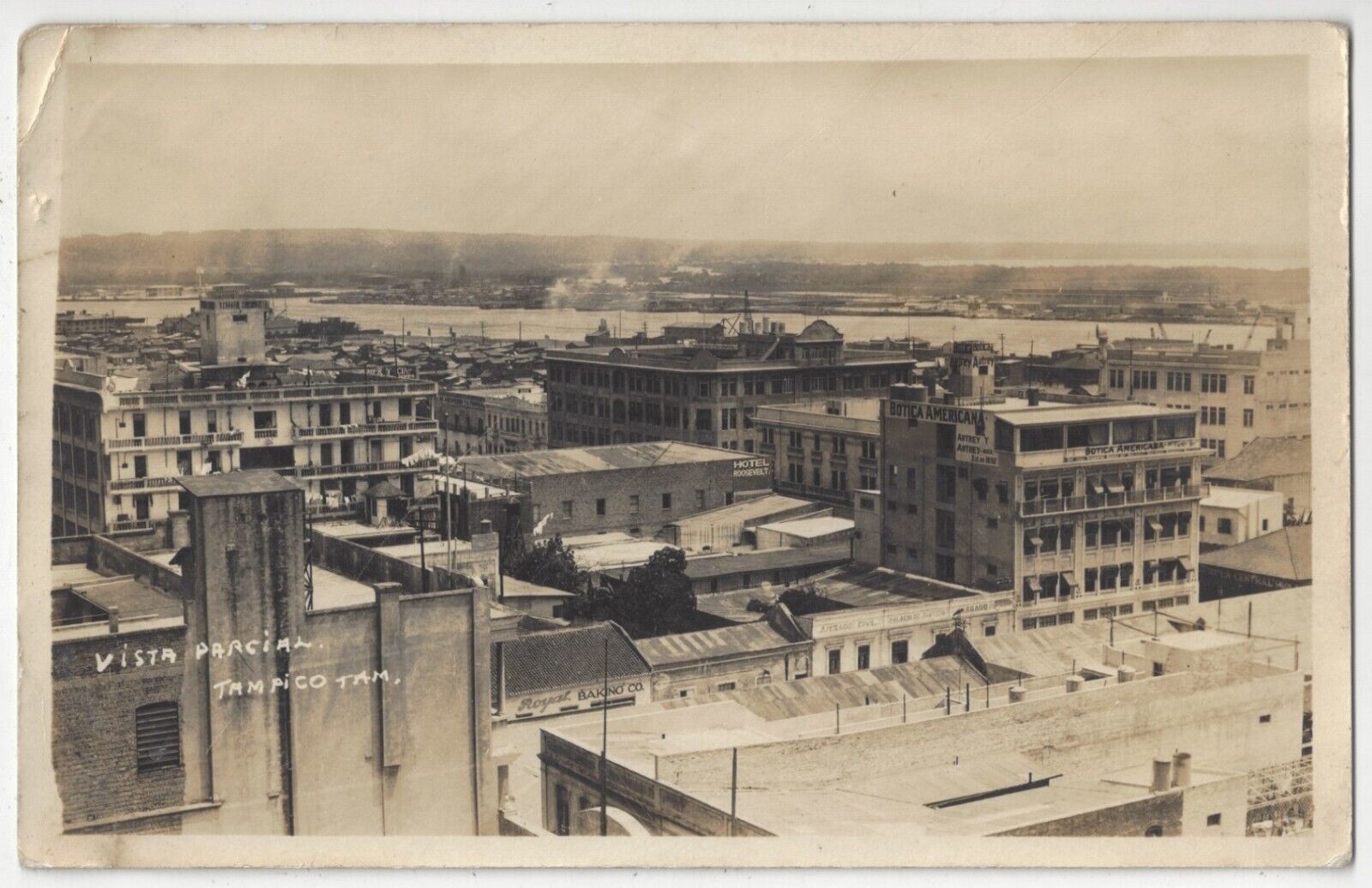 1926 Tampico, Tamaulipas, Mexico - REAL PHOTO Town Overview - Vintage Postcard