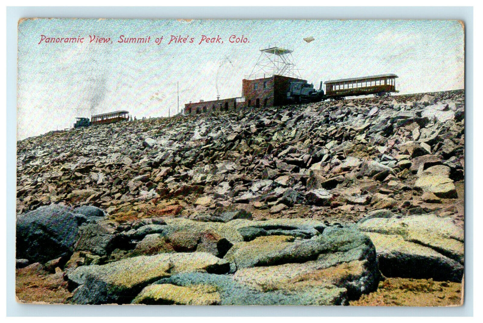 1911 Panoramic View, Summit of Pike\'s Peak Colorado CO Posted Postcard