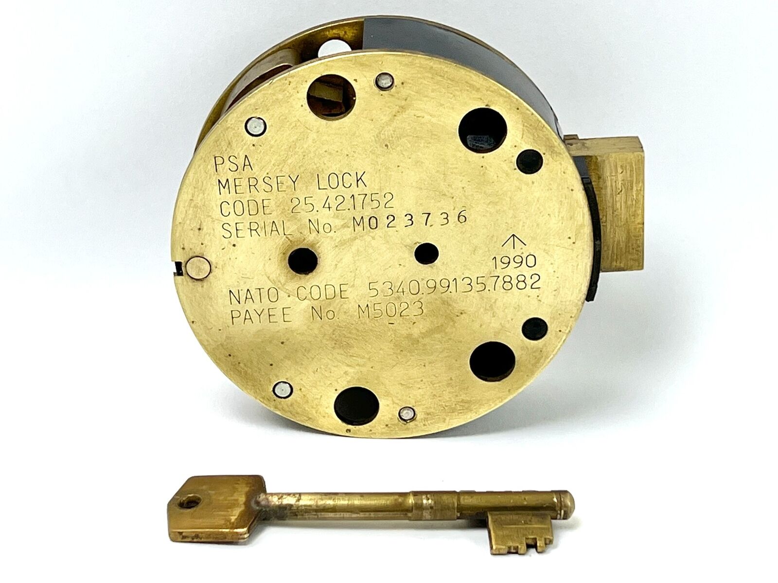 Vintage PSA Mersey Lock British Safe Vault Key Locks Military Gov NATO 14 Lever