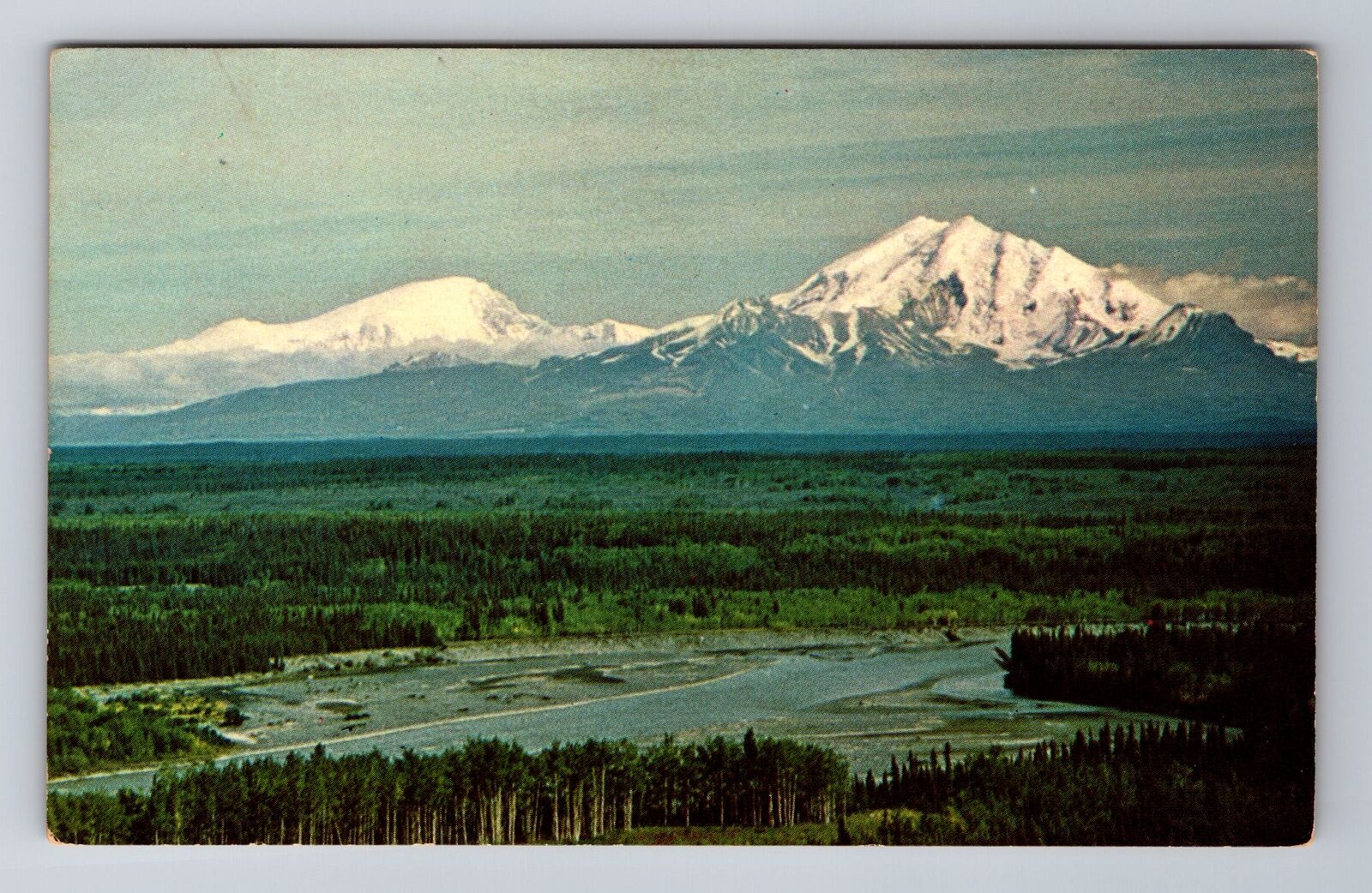 Mt Sanford AK-Alaska, Mt Drum, Wrangell Mountain Group, Antique Vintage Postcard