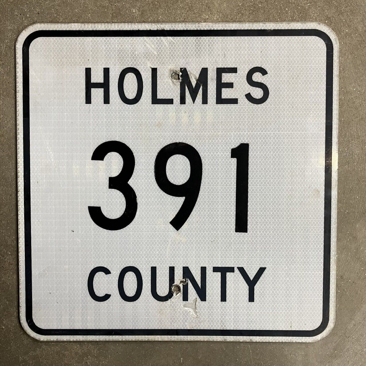 Ohio Holmes County highway 391 route marker road sign 18x18 1980s S570