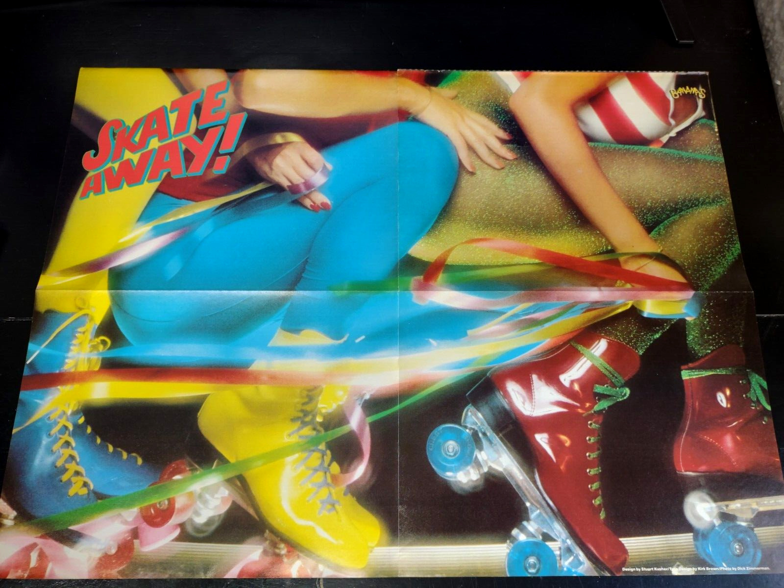 Vintage Bananas Magazine Fold Out Poster, 1978 Roller disco