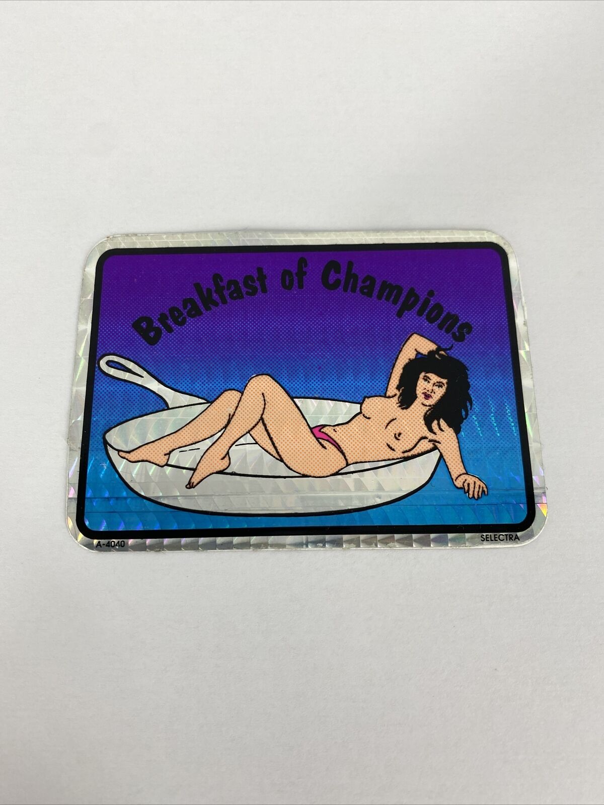 Adult Humor RARE Vintage Breakfast of Champions Prism Vending Machine Sticker
