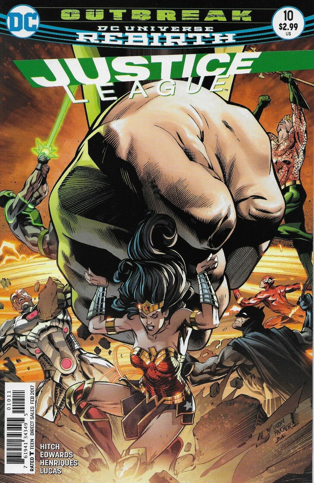 JUSTICE LEAGUE #10 DC COMICS 2017 BAGGED AND BOARDED
