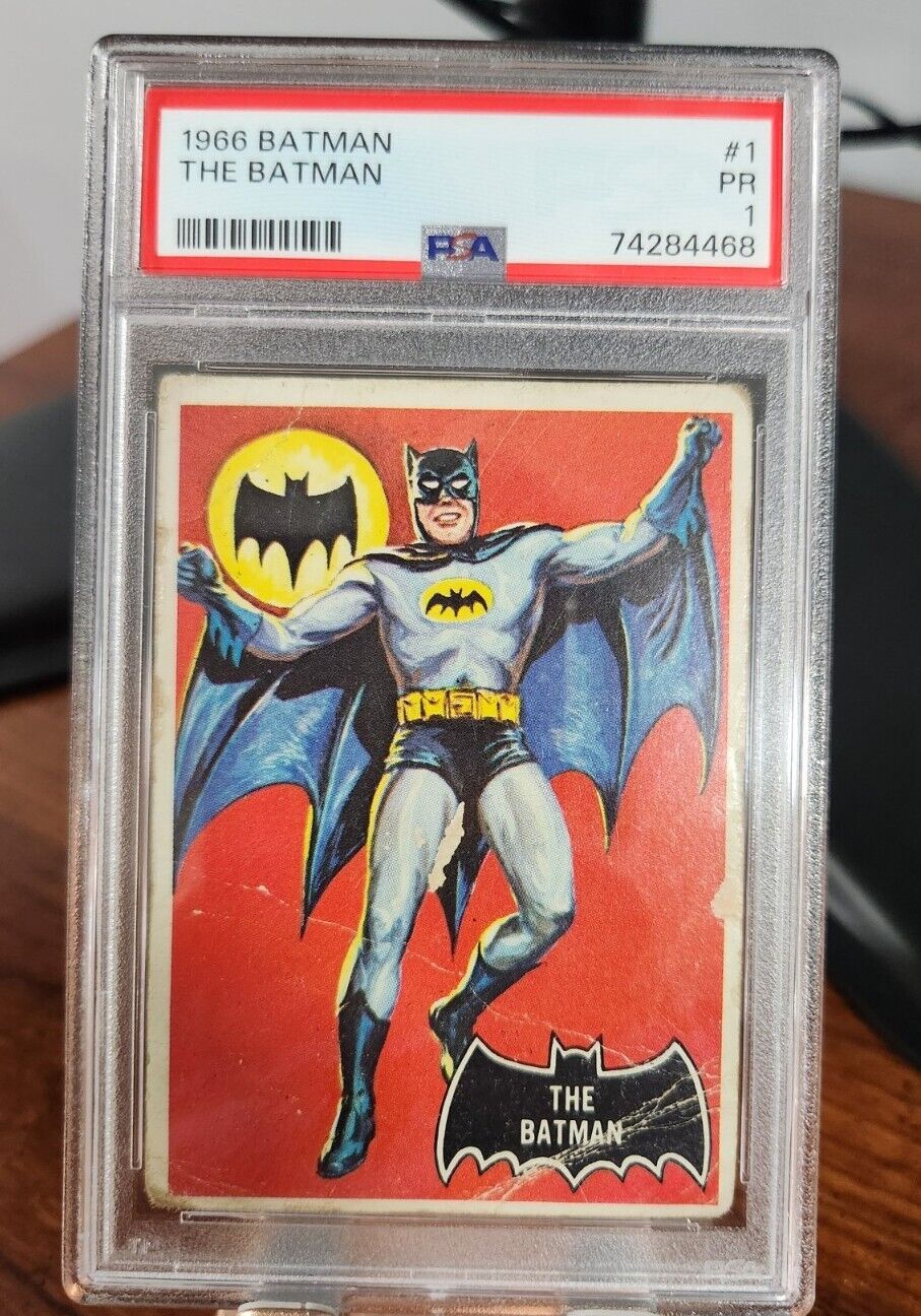 1966 Topps Batman #1 The Batman PSA 1 PR Rookie Card Black Bat