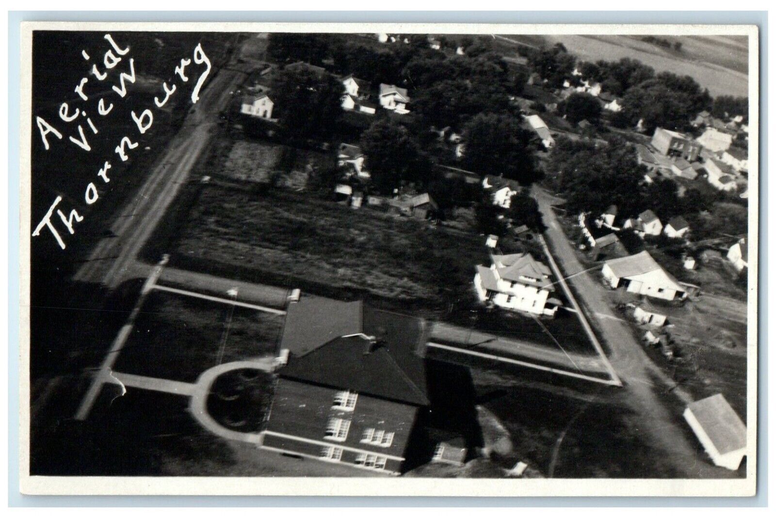 c1910\'s Aerial View Thornburg Iowa IA RPPC Photo Unposted Antique Postcard