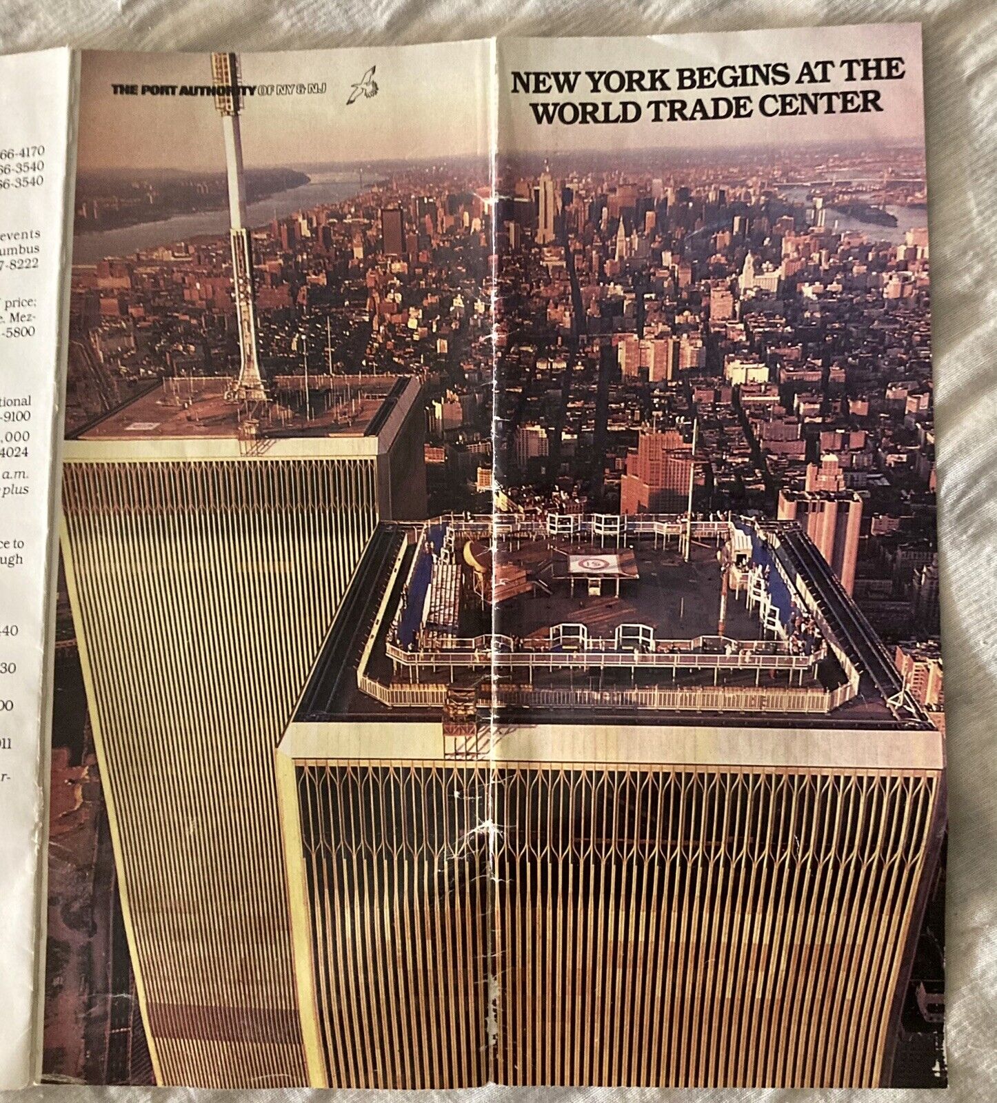 World Trade Center Twin Towers 80's New York Begins at the WTC Brochure Pre-9/11