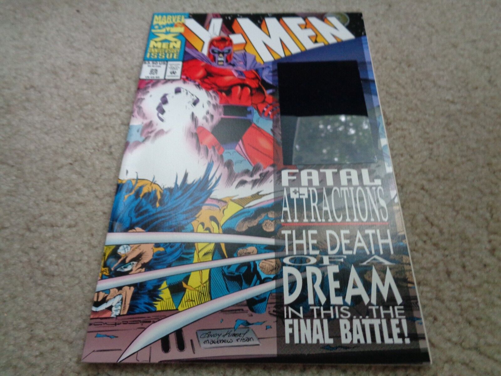 X-MEN #25 Comic Book 1993 HOLOGRAM KEY MAGNETO REMOVES WOLVERINES ADAMANTIUM 