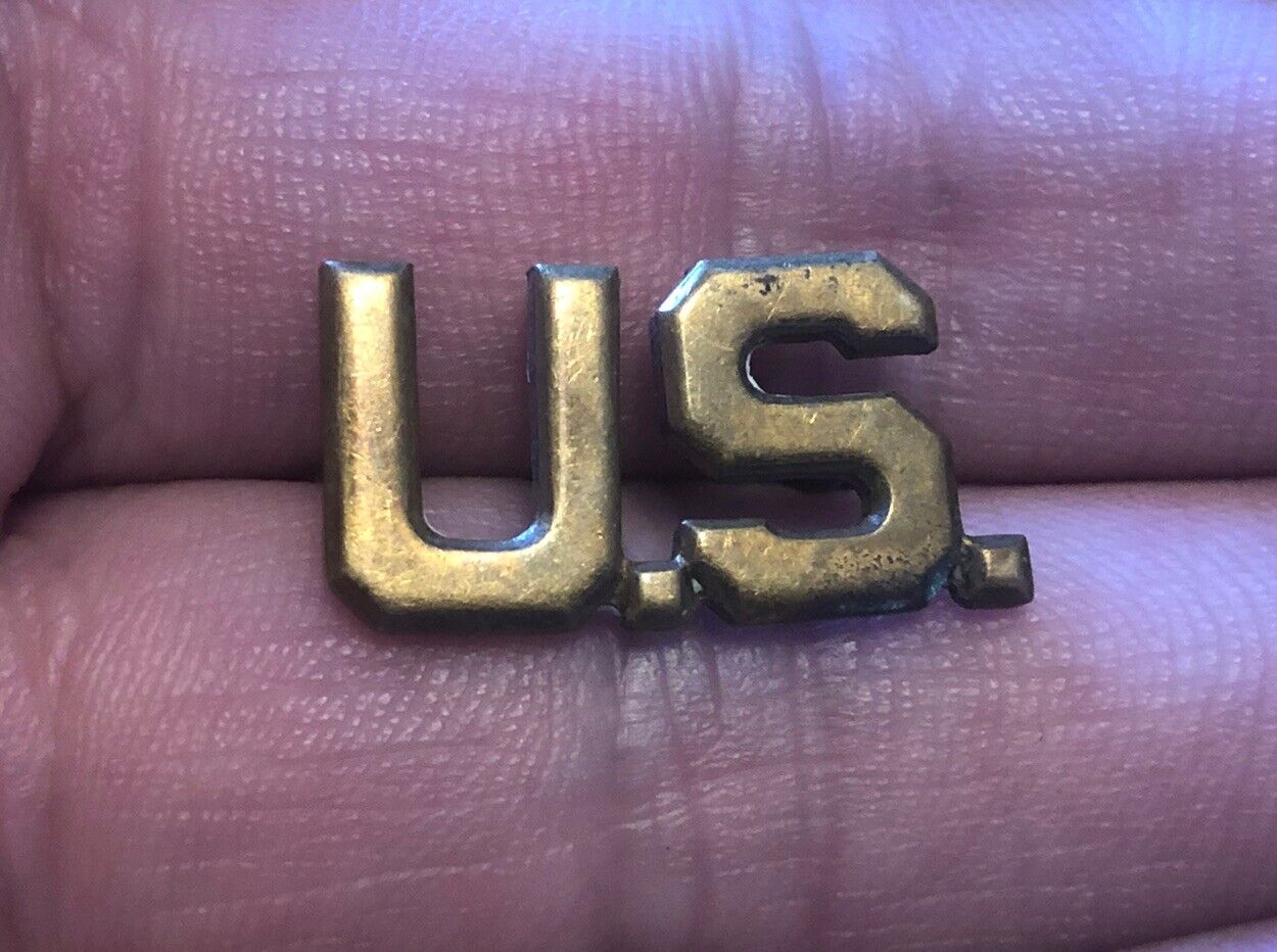 Pre WWII WW2 US Army US Collar Insignia Pin Meyer Metal 