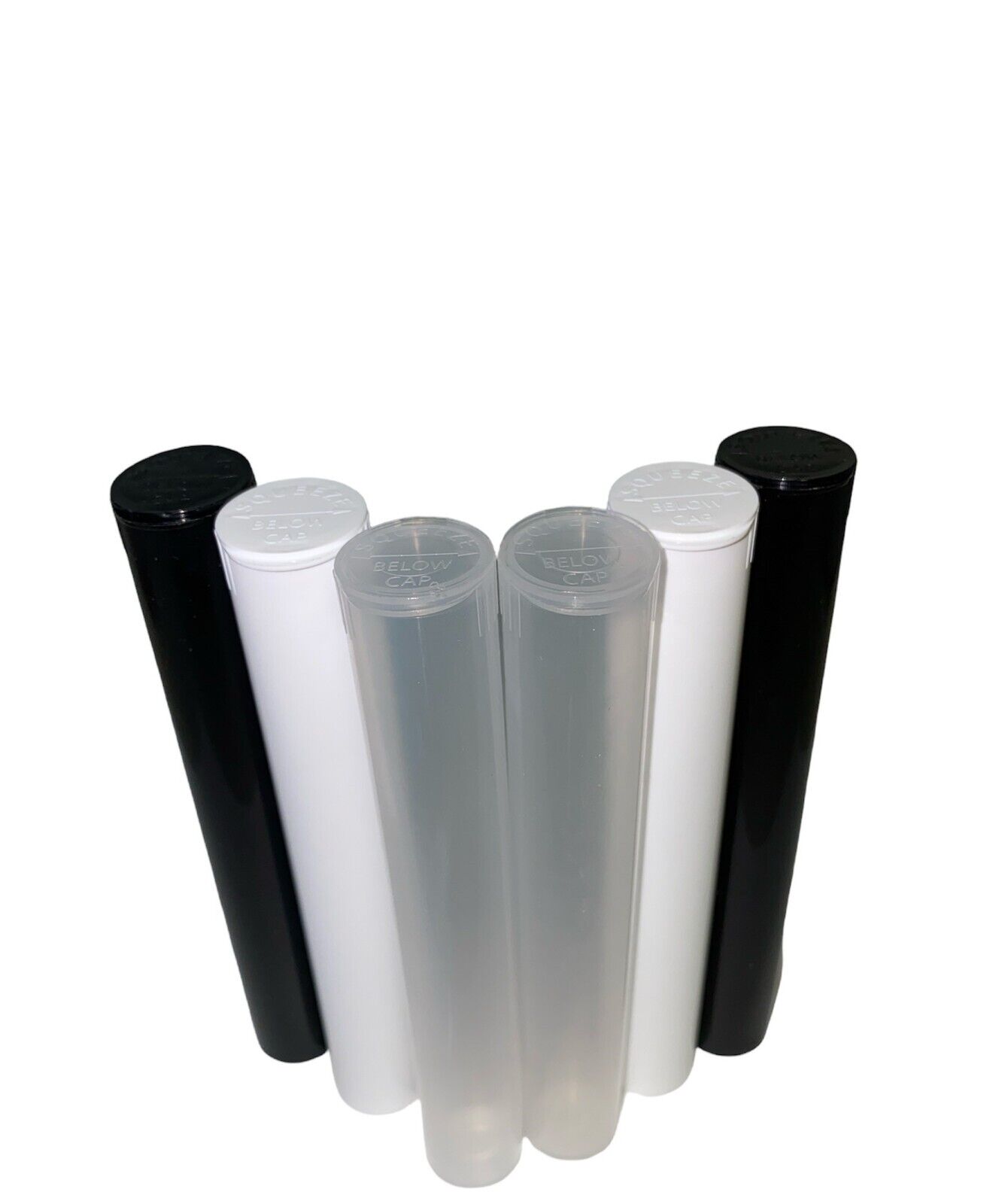 Evo Plastics 10 Clear 116mm Tubes, Pre Roll Pop Top Vials, USA Made, .5-.7g