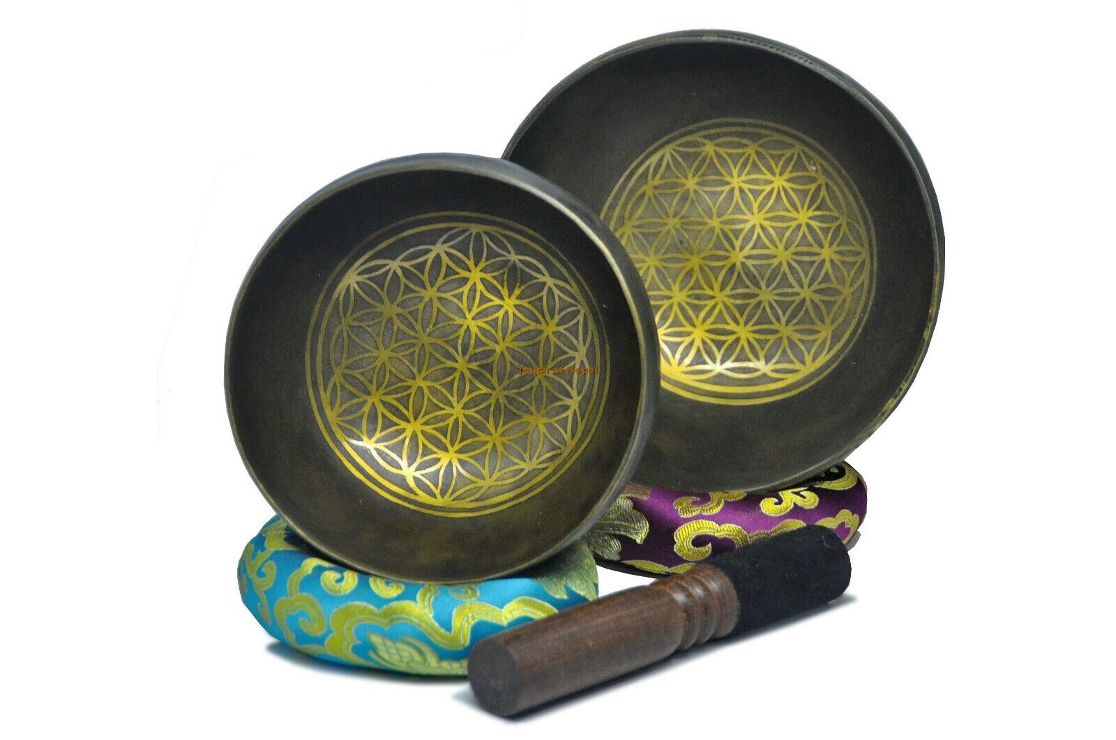 One pair flower of life Tibetan singing Bowl- quality singing bowls from Nepal