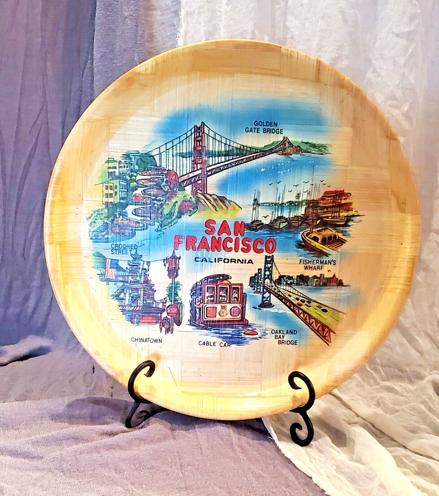 CottageCore Vtg San Francisco California Souvenir Tray Plate MCM 1960's Kitsch