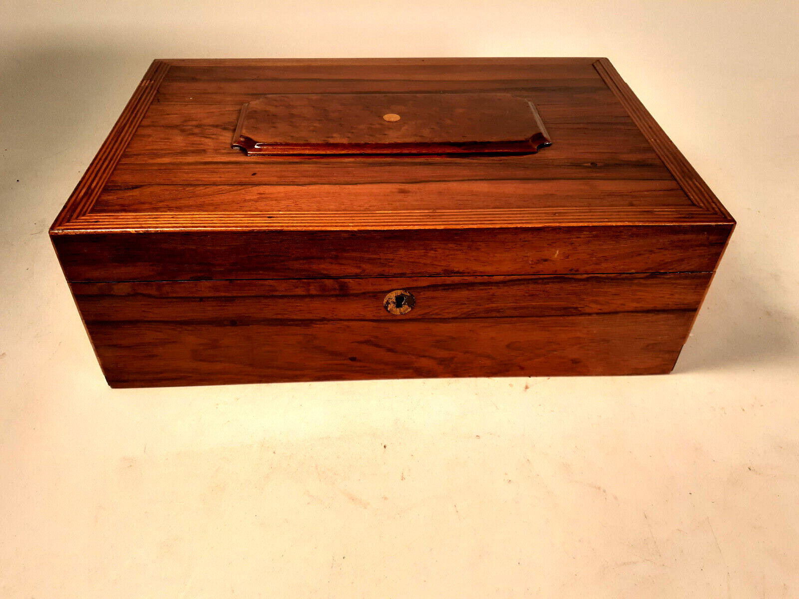 Rare and Beautiful Victorian Rwood Dresser/Desk Box, Finely Crafted, Dated 1873