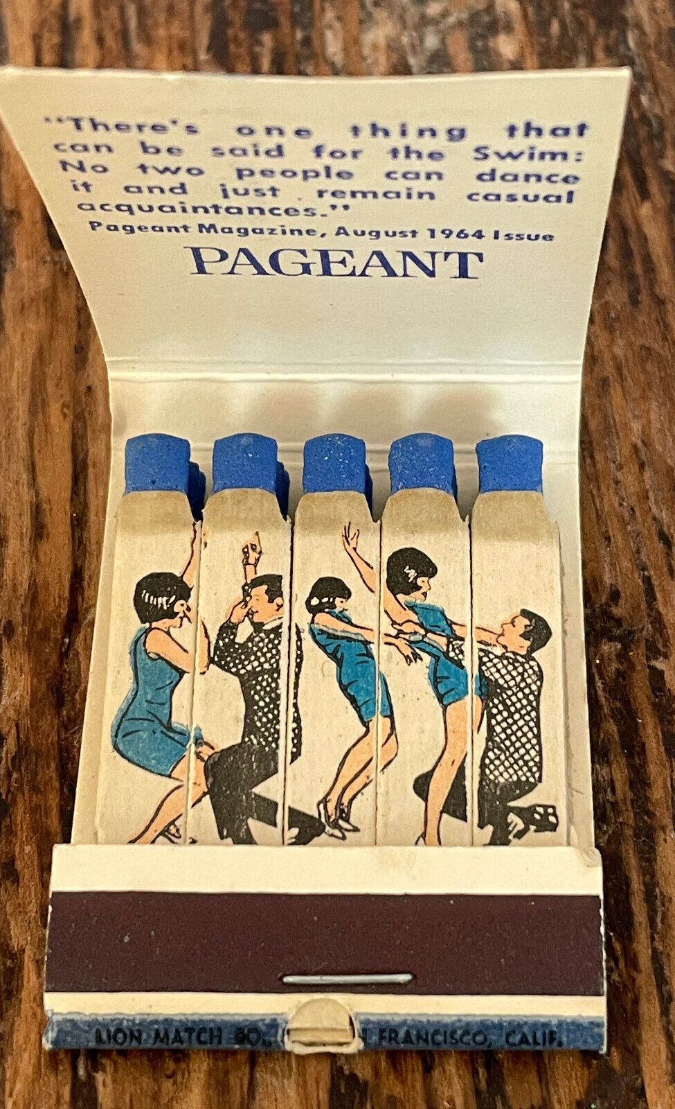 Galaxie Club San Francisco Swim Dance VTG Matchbook Illustrated Matches Complete