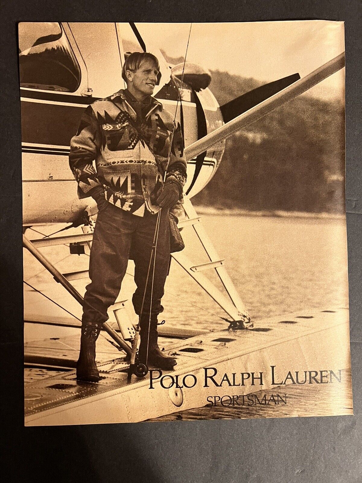 Vtg 1990s Polo Ralph Lauren Sportsman Ad, Aviator Theme