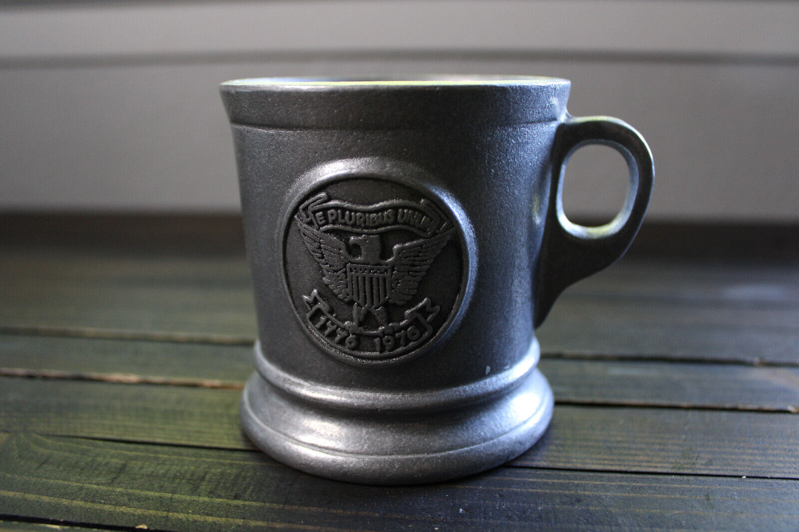 Vintage USA Bicentennial 1776 - 1976 Pewter Mug U.S. Seal E. Pluribus Unum RWP