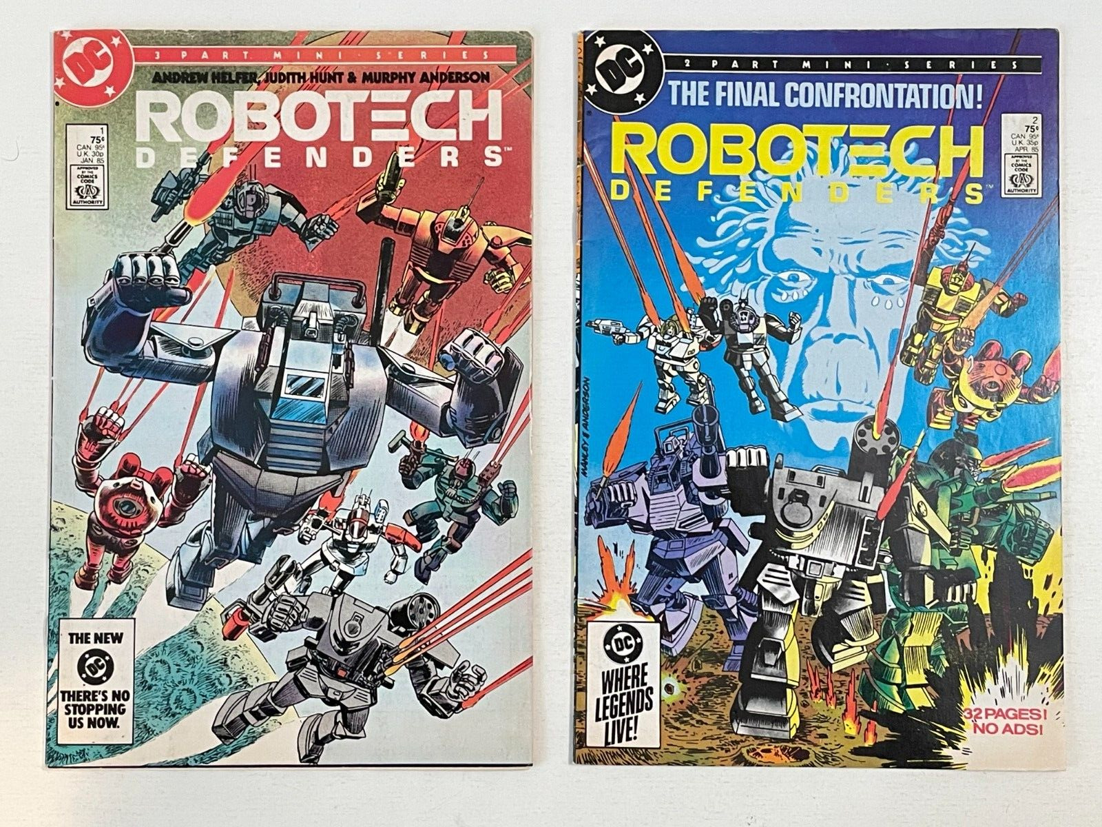 DC Comics ROBOTECH DEFENDERS COMPLETE SET # 1-2 F/VF 1985