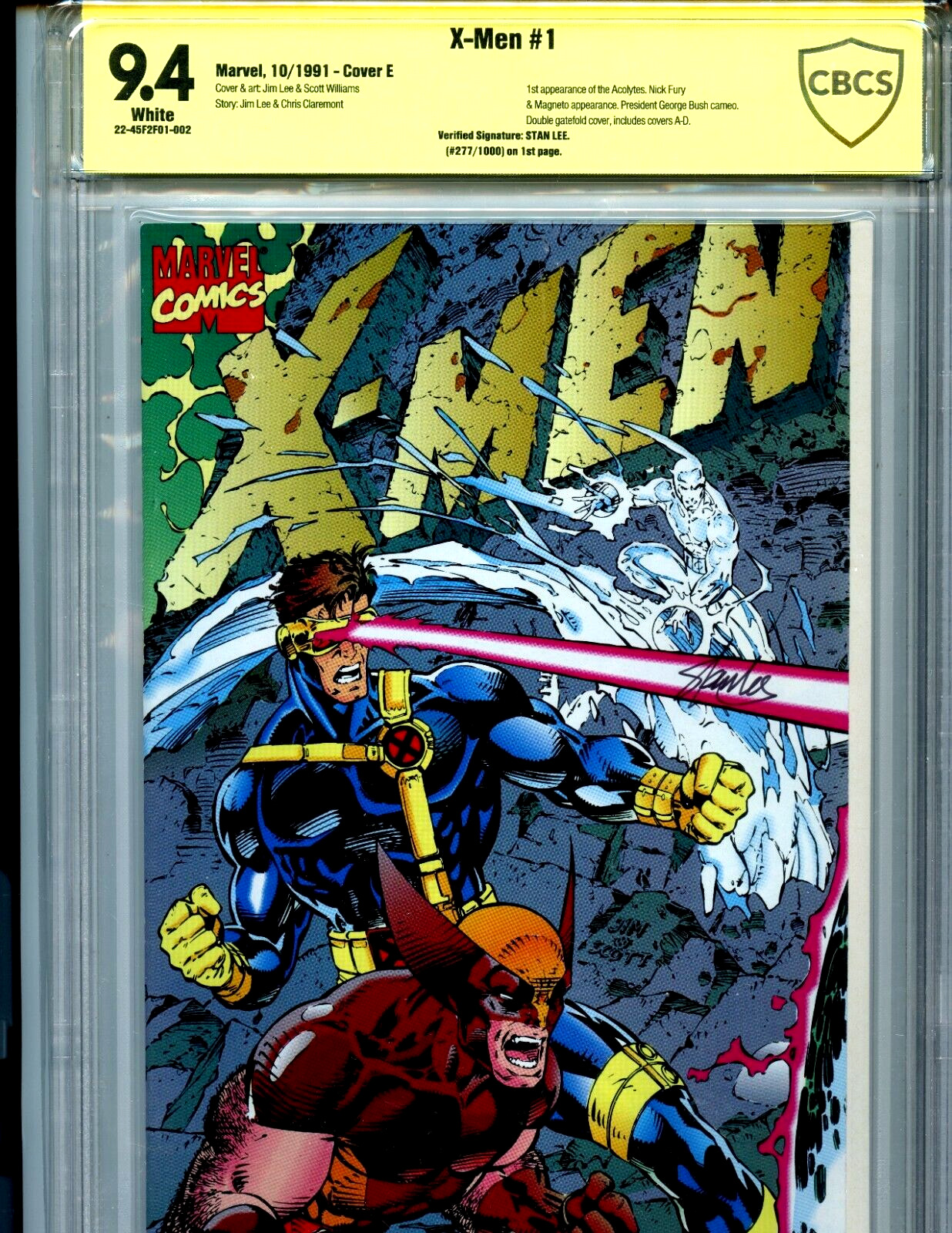 X-Men #1 E CBCS 9.4 NM BGS Verified Stan Lee Signature Yellow Label Marvel  SL3