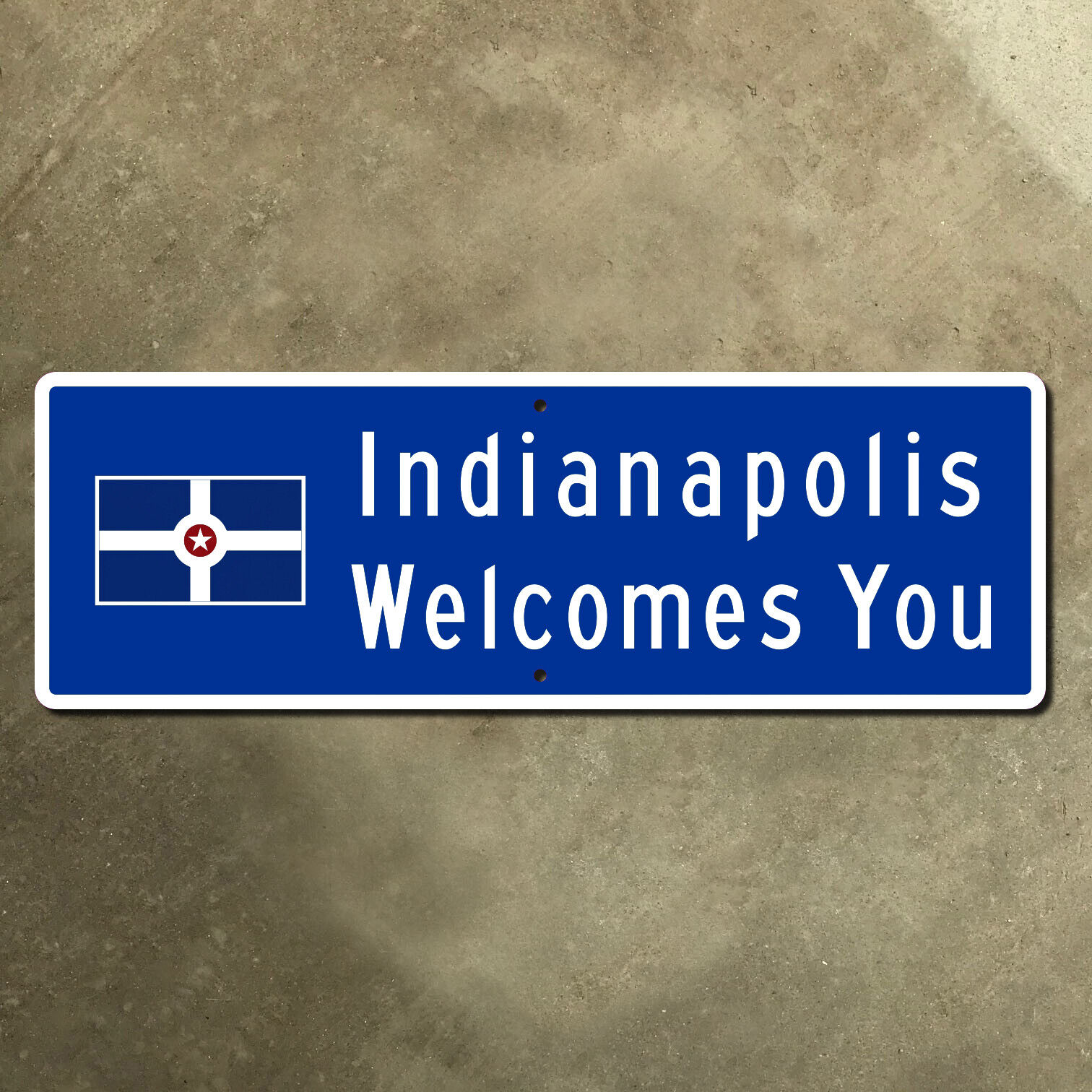 Indianapolis welcomes you Indiana city limit highway marker road sign 30x10