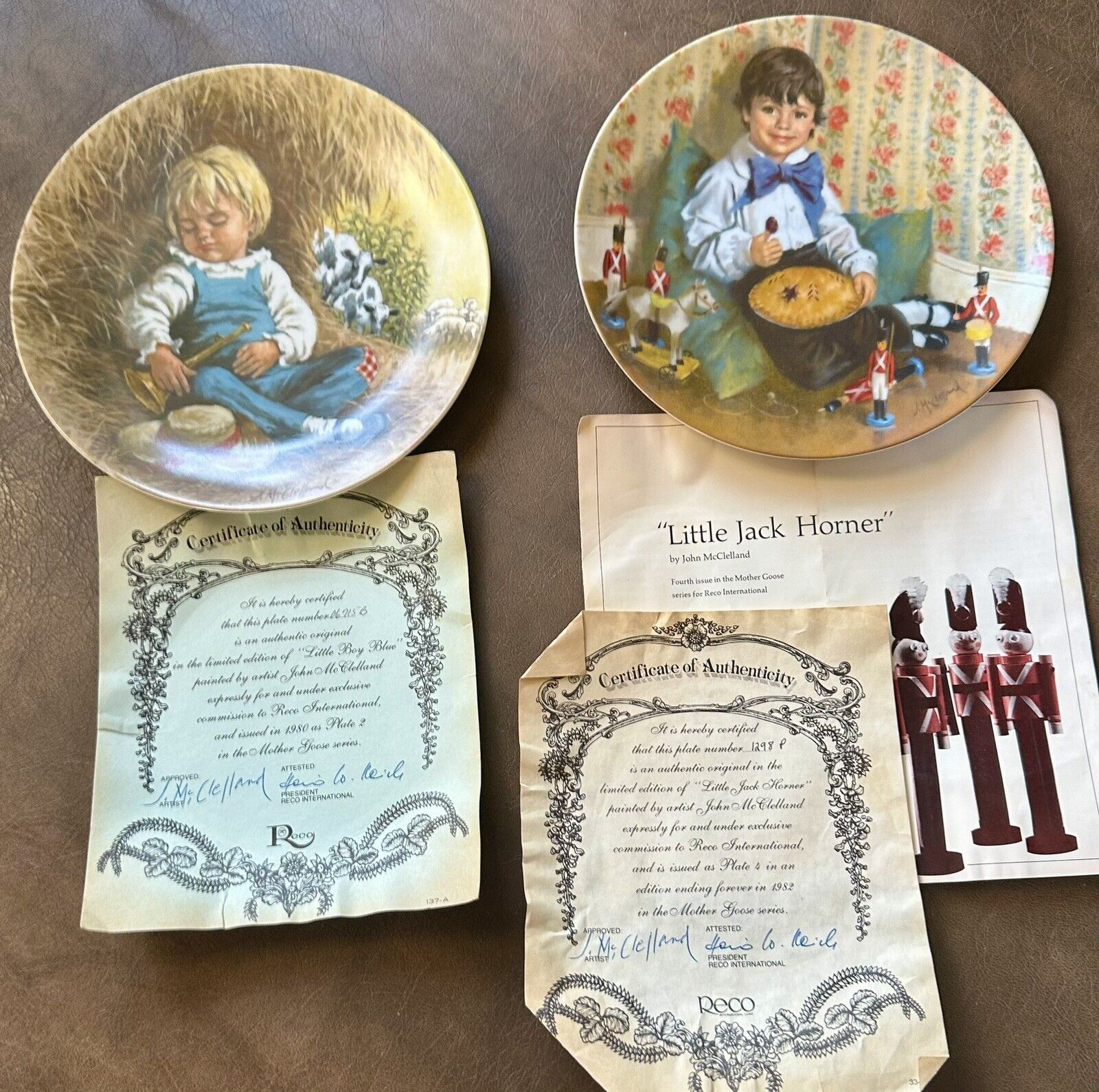 Vintage Collector’s Plates Reco Lot Of 2- 1980 & 1982