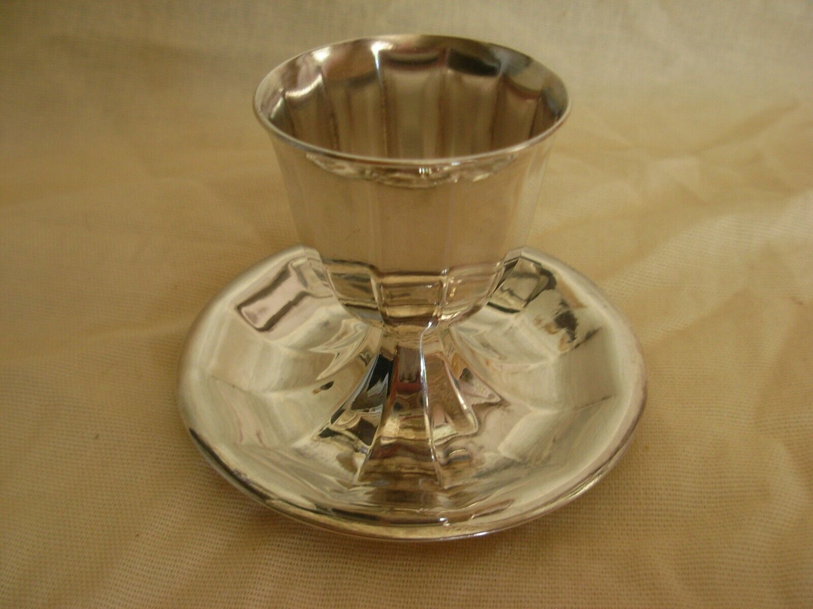 CHRISTOFLE,FRENCH ART DECO SILVERPLATED EGG CUP,1930s YEARS.