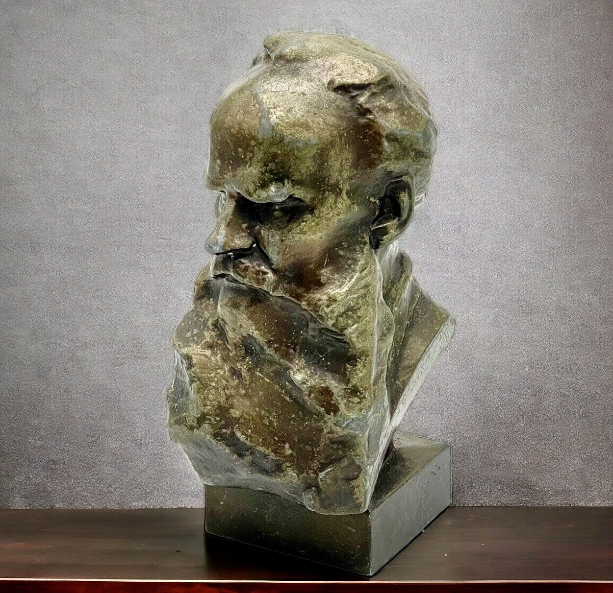 Leo Tolstoy Soviet Russian Metal Bust Statue Figure  18.5 cm USSR 1960’s