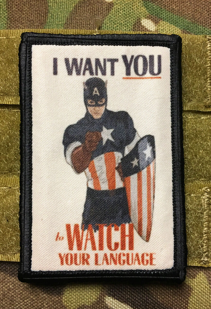 Captain America I Want You Morale Patch Tactical ARMY Hook Military USA 