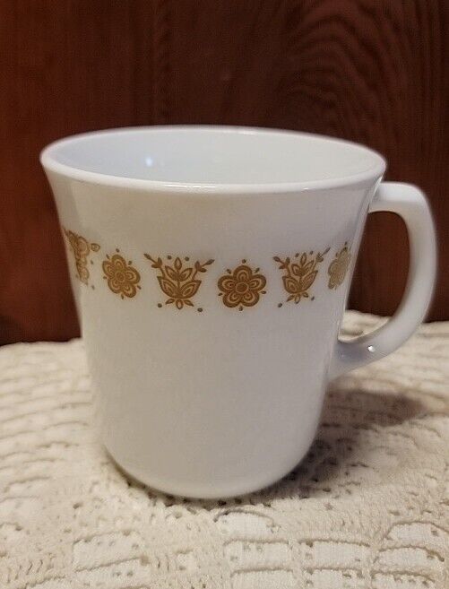 Vintage 70s Corning Replacement Coffee Cup Butterfly Gold