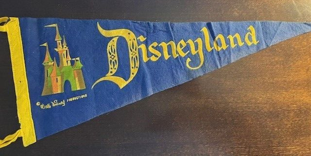 1960s Disneyland Felt Pennant Banner Souvenir