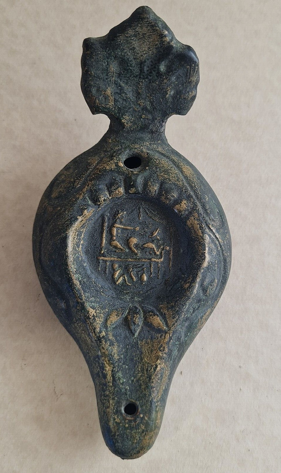 Erotic Oil Lamp Roman Style  SPQR Handmade Bronze Ancient  Antique Look