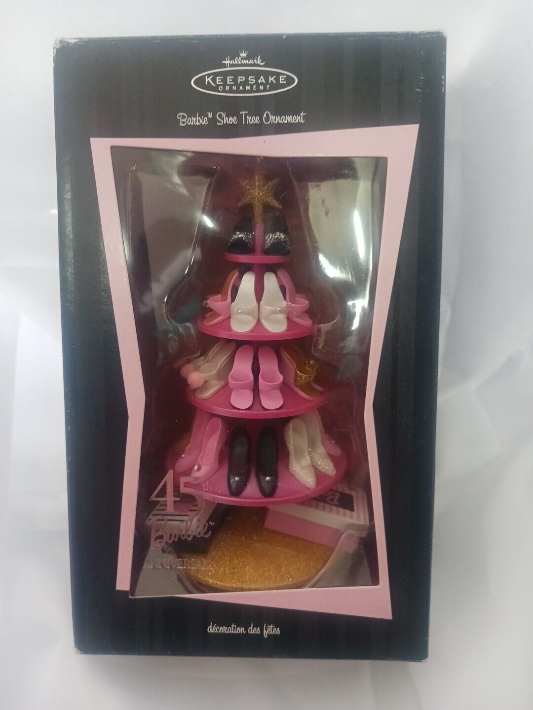 Barbie Shoe Tree Christmas Ornament 2004 Hallmark Keepsake 45th Anniversary NOB
