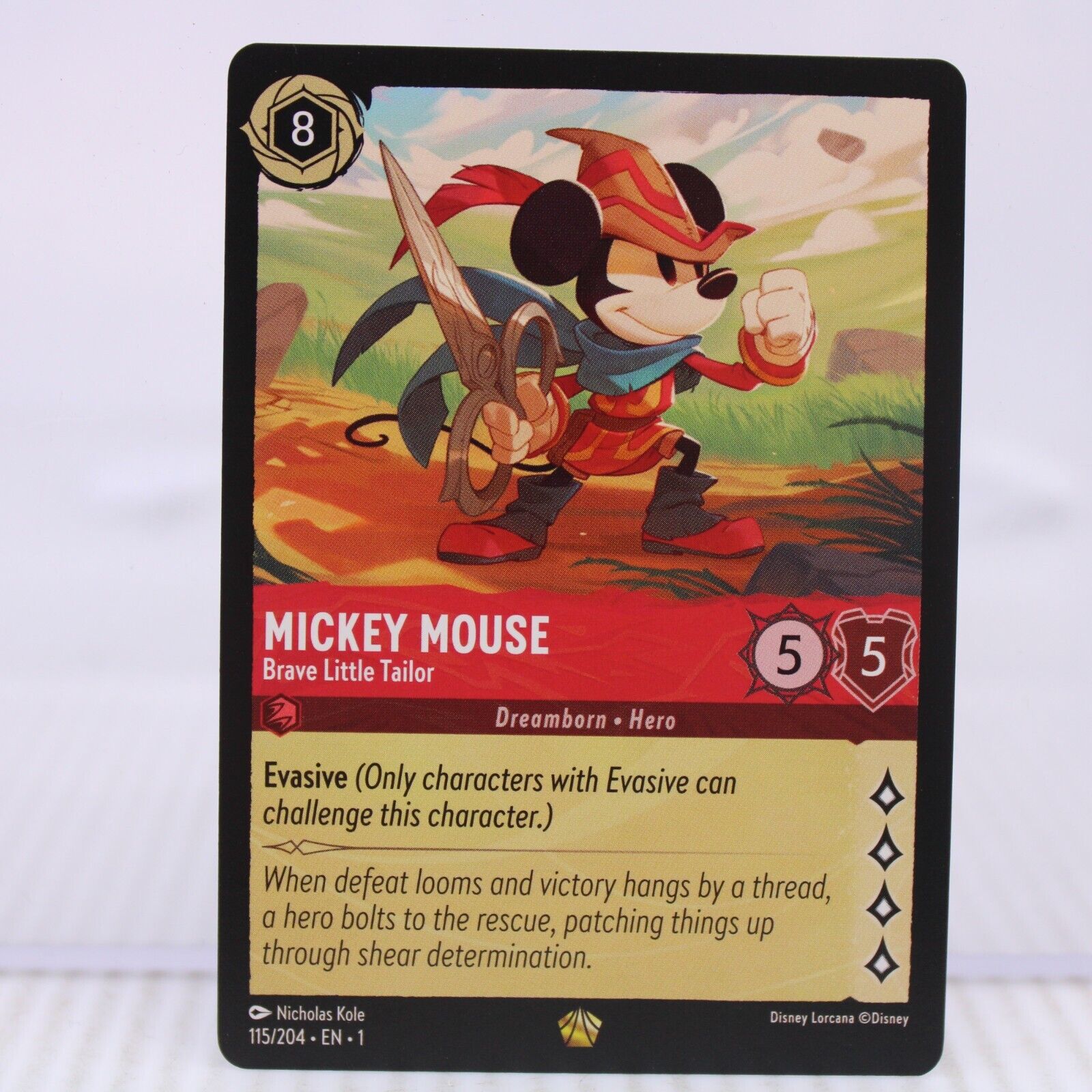 B2 Lorcana TCG Card First Chapter Mickey Mouse Brave Little Legendary 115/204