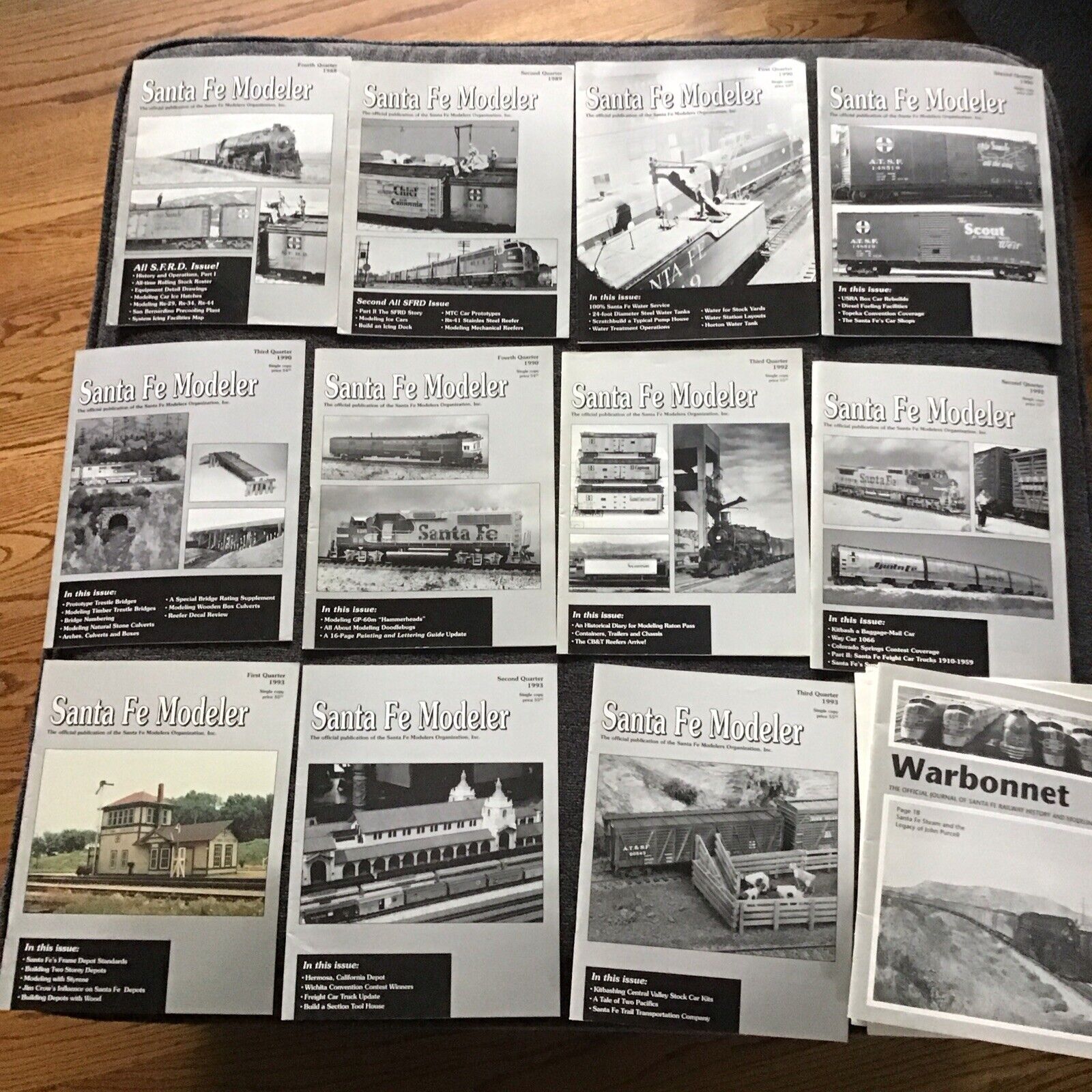 (11+) Santa Fe Modeler Railroad Train  Magazine 1988 -1993 Read