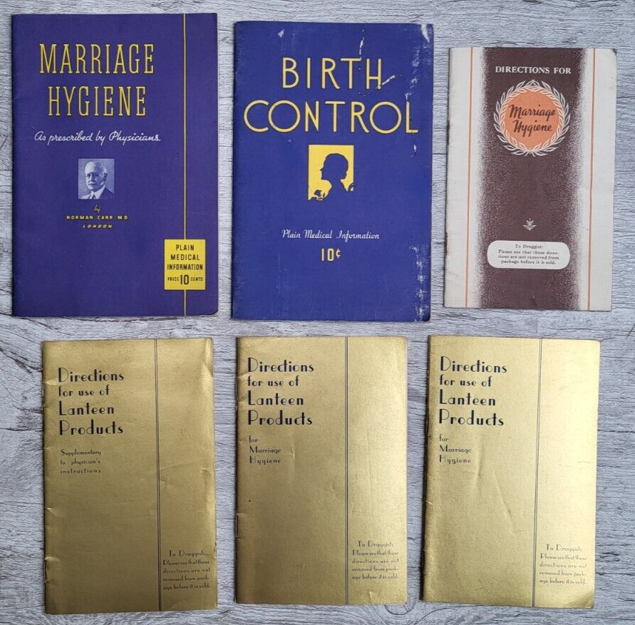 Lot of Vintage BIRTH CONTROL (1937) & MARRIAGE HYGIENE (1934) PAMPHLETS Lanteen