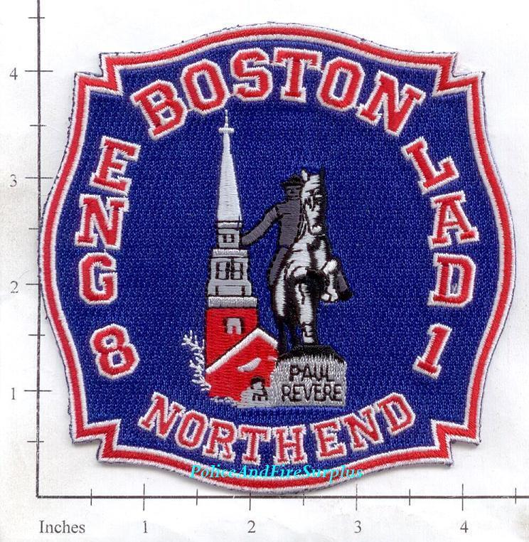 Massachusetts - Boston Engine 8 Ladder 1 MA Fire Dept Patch v2 - North End