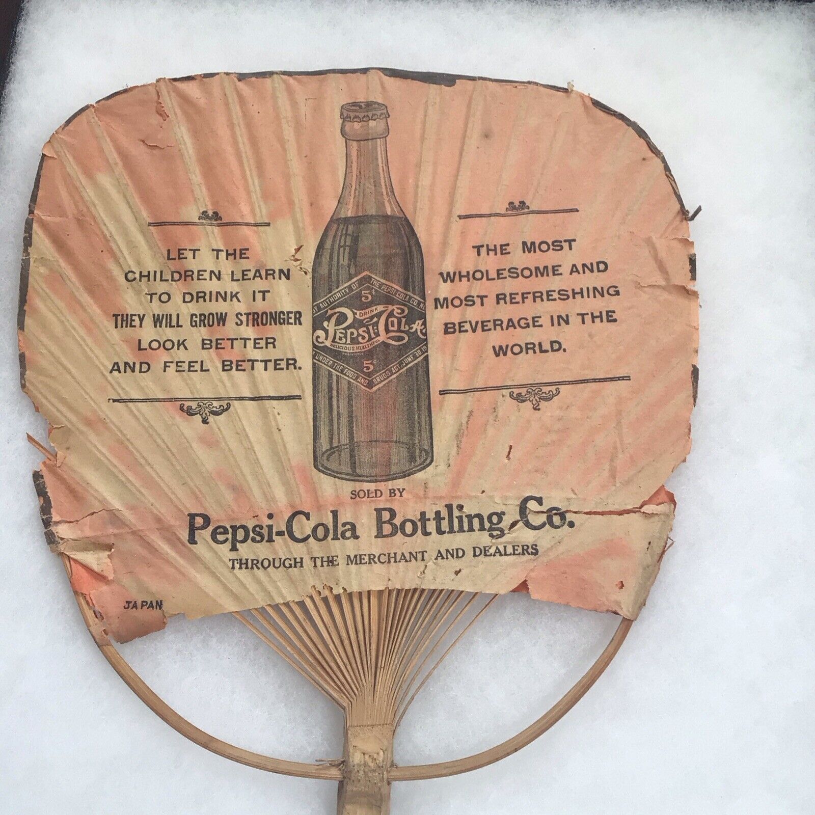 Extremely Rare 1906 Pepsi Cola Hand Fan