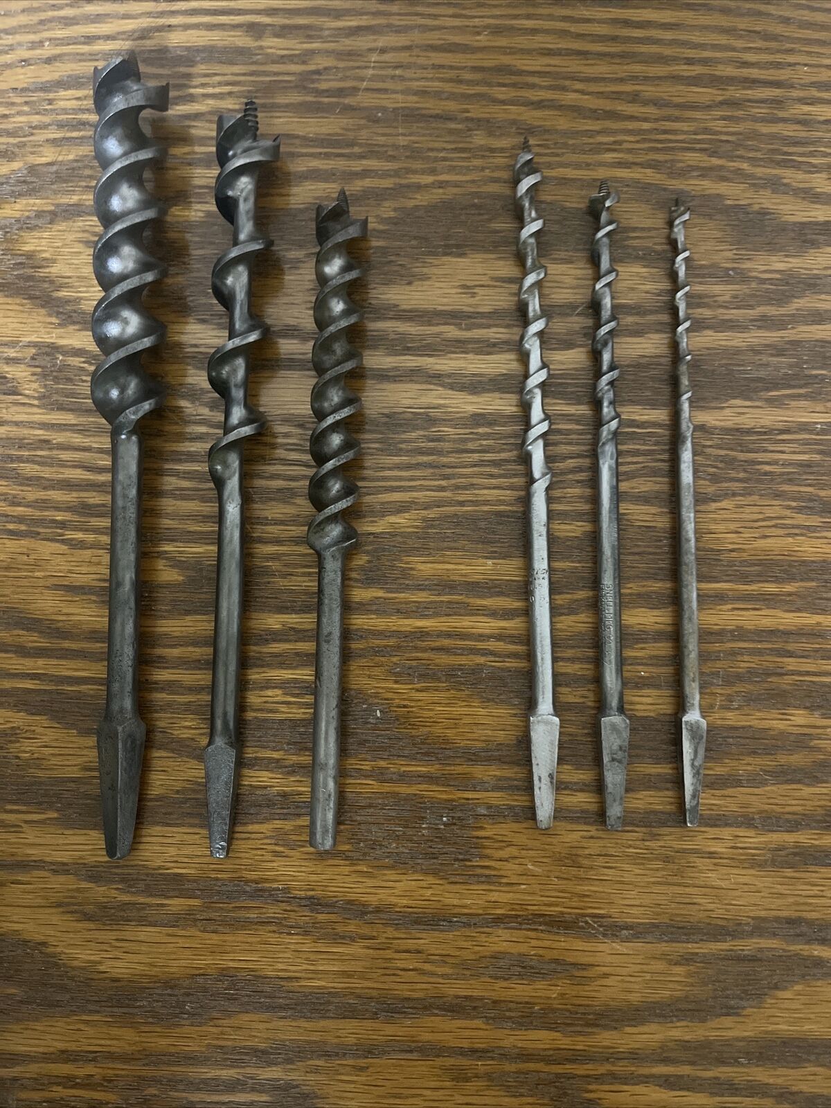 Vintage Lot of 6 Assorted Auger Brace Drill Bits
