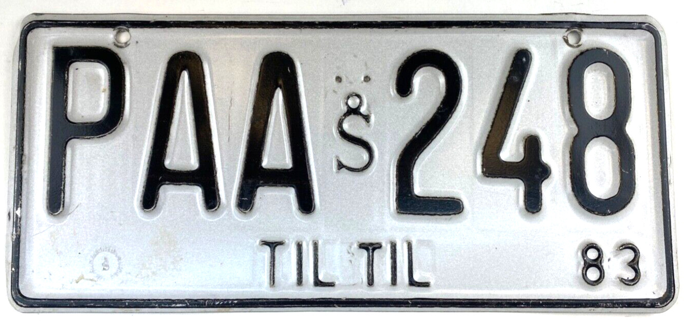 Vintage 1983 Chile South America Auto License Plate TIL TIL Decor Collector