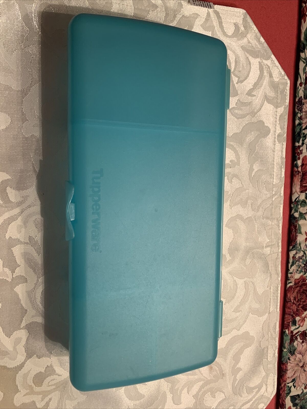 TUPPERWARE Lunch’N Things Container 4 Compartments Aqua Blue 4195A-3