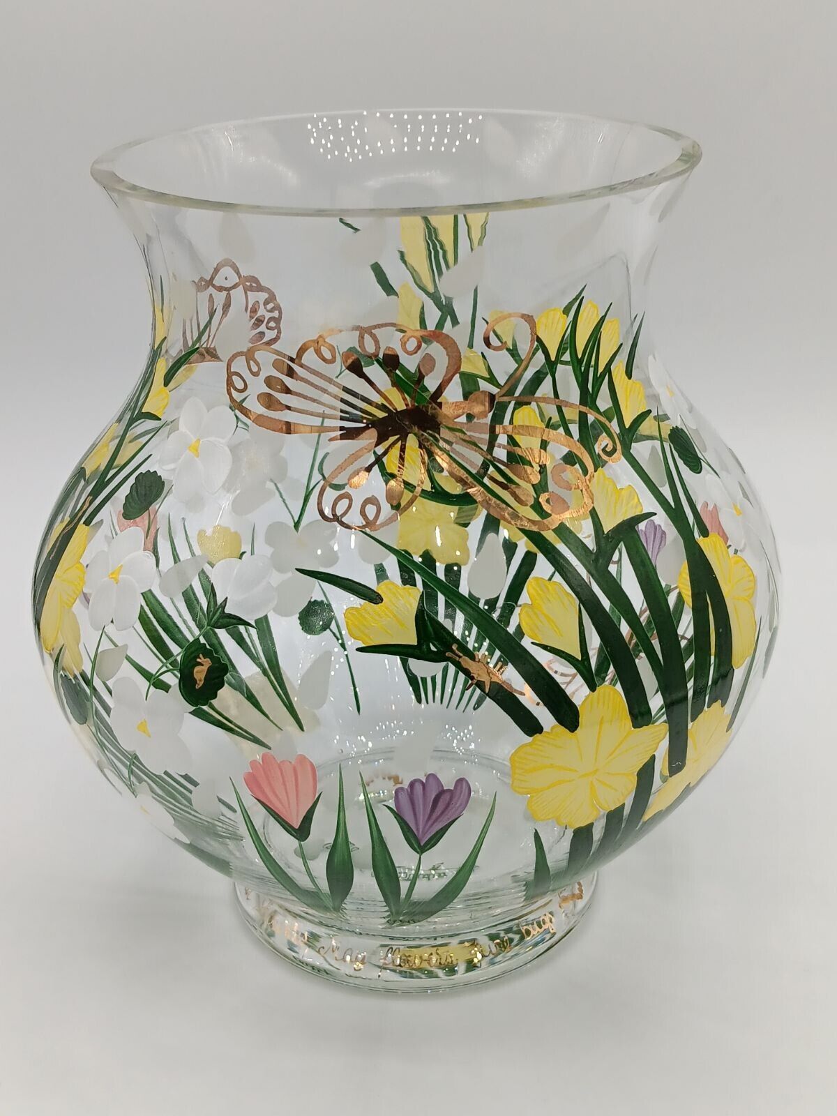 April Showers May Flowers June Bugs Vase by Peggy Walz Studio & Lenox Glass