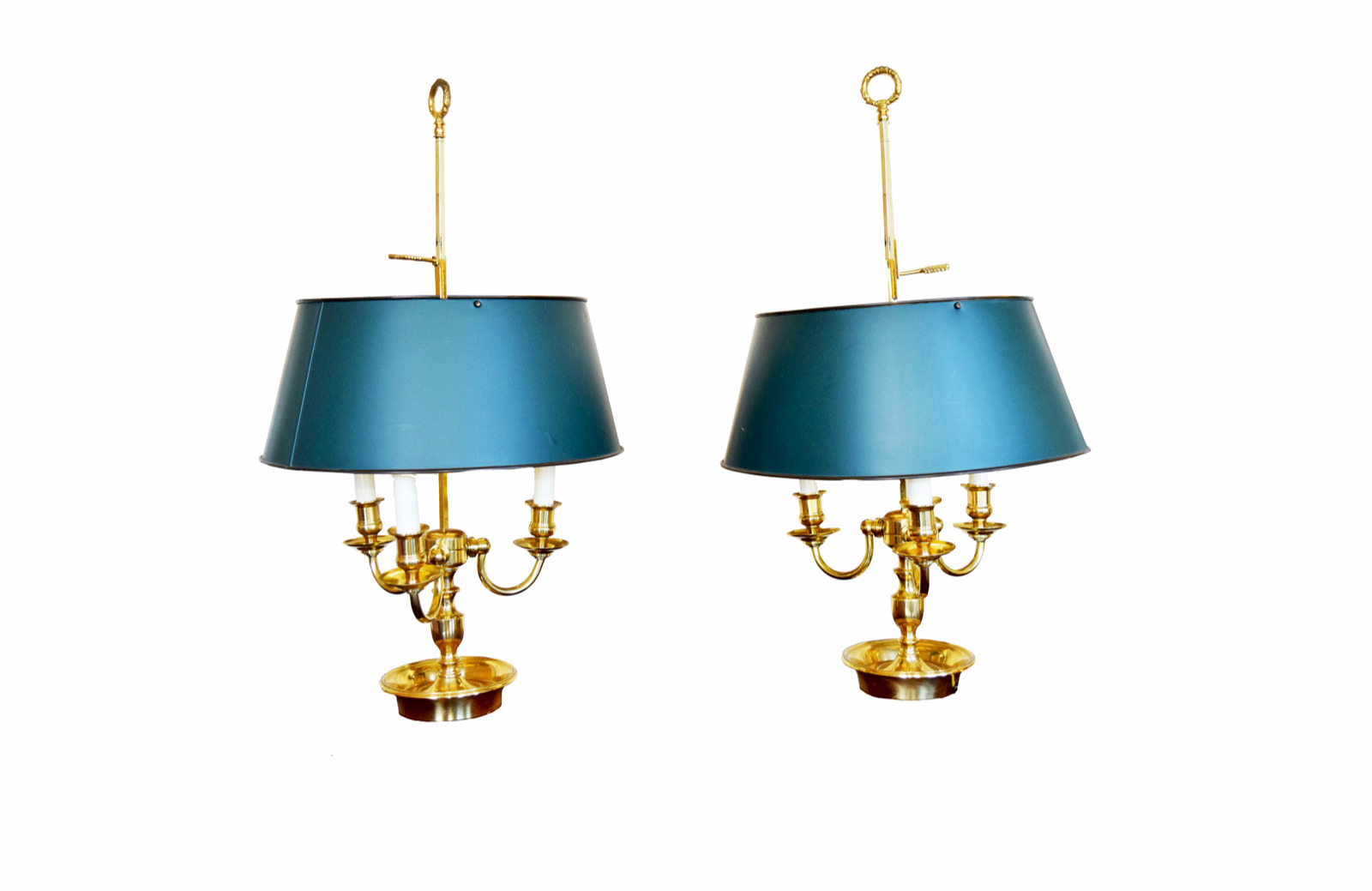 Pair of French Bouillotte Lamps