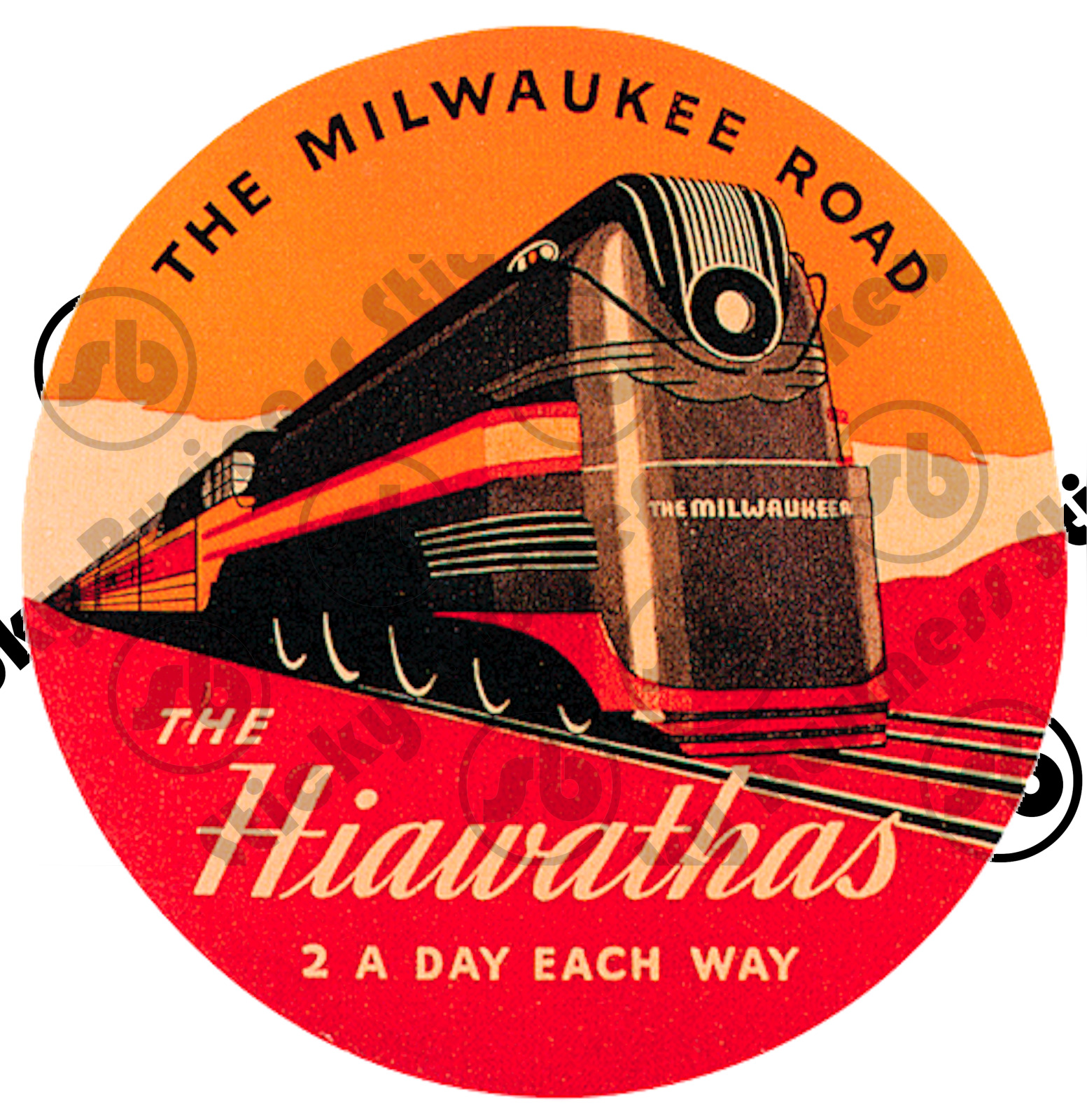 Vintage Railroad Milwaukee Road The Hiawathas 3 Inch Vinyl Sticker BNSF Union