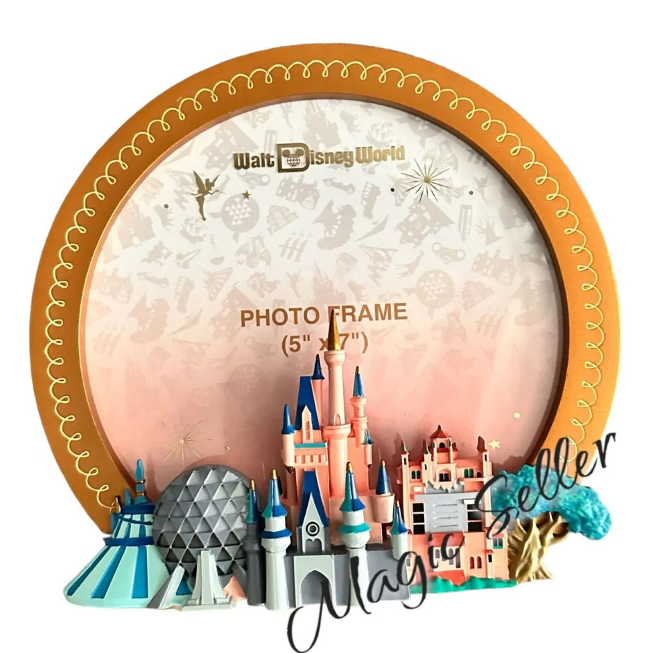 2024 Walt Disney World 4 Parks Magic Kingdom Epcot Hollywood AK Photo Frame 5x7