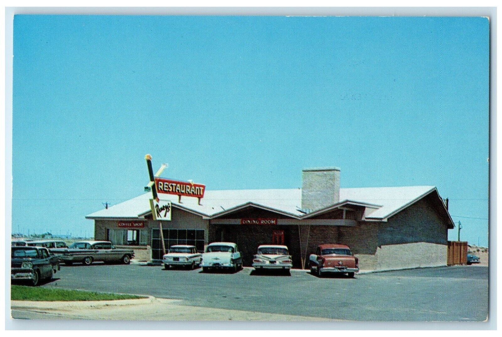 c1960 Raney\'s Restaurant Next Door Phillips Manor Motel Dumas Texas TX Postcard